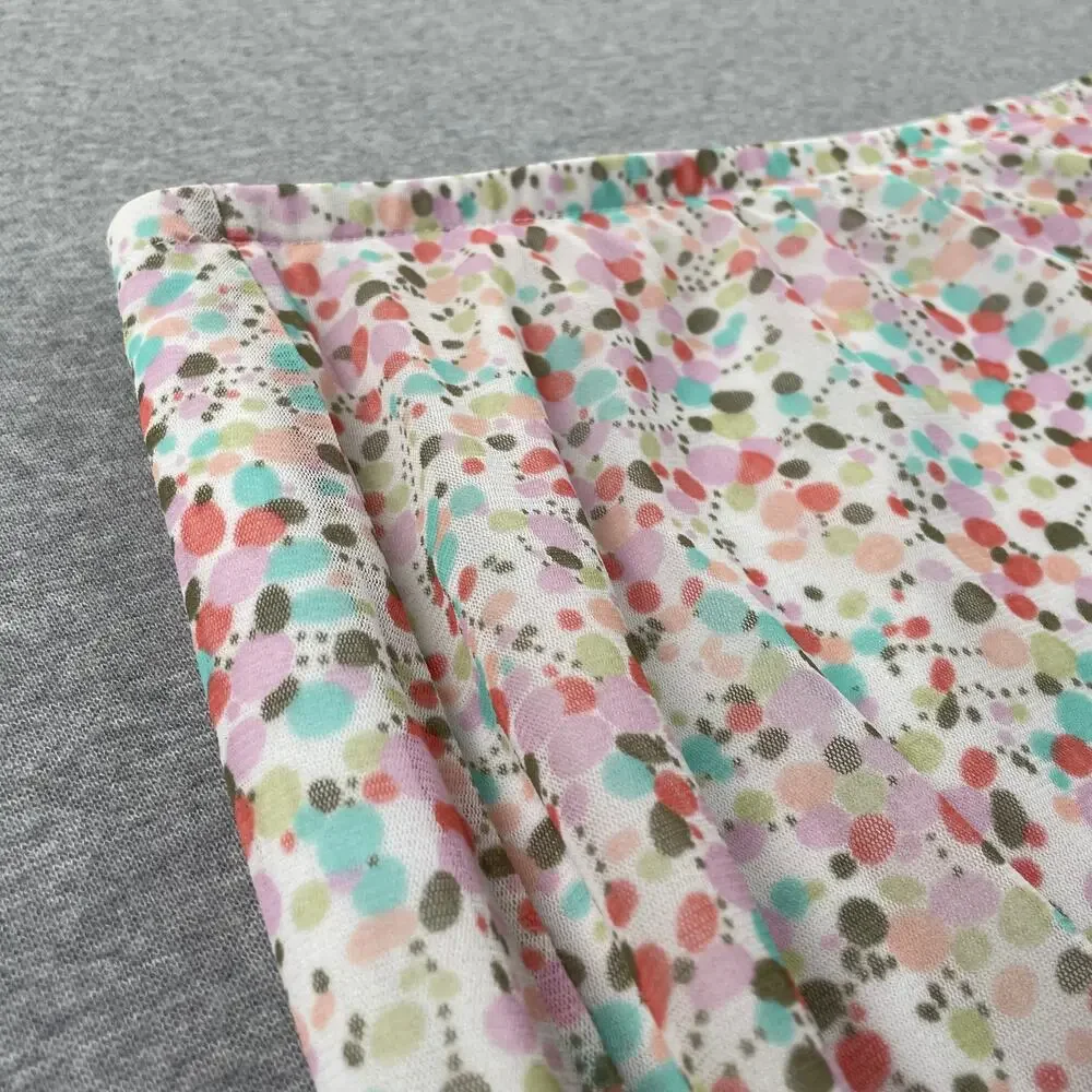 Vintage Y2K NY & Co Skirt XL Colorful Polka Dot Flare Hem Preppy Fairy Coquette